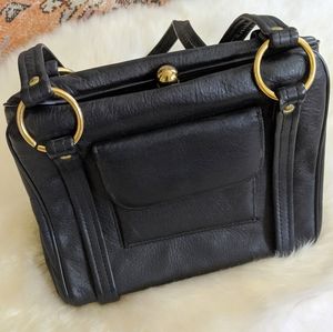 90's Vintage Black Leather Bag